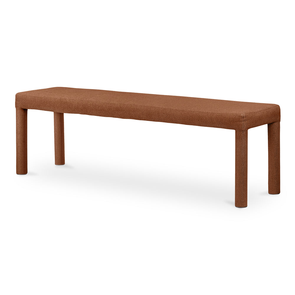 Moe's Home Place Dining Bench - Comfortable Upholstered Seating With Durable Iron Frame For Timeless Style Red Upholstery, 100% Polyester,Iron Frame Eh-1113-22