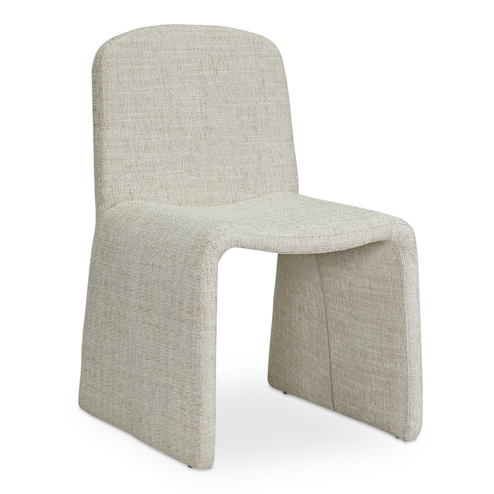 Moe's Home Ella Dining Chair - Elegant Oval Design With Soft Foam Cushioning And Durable Iron Frame For Comfort Beige Upholstery, 100% Polyester,Iron Frame Eh-1114-34