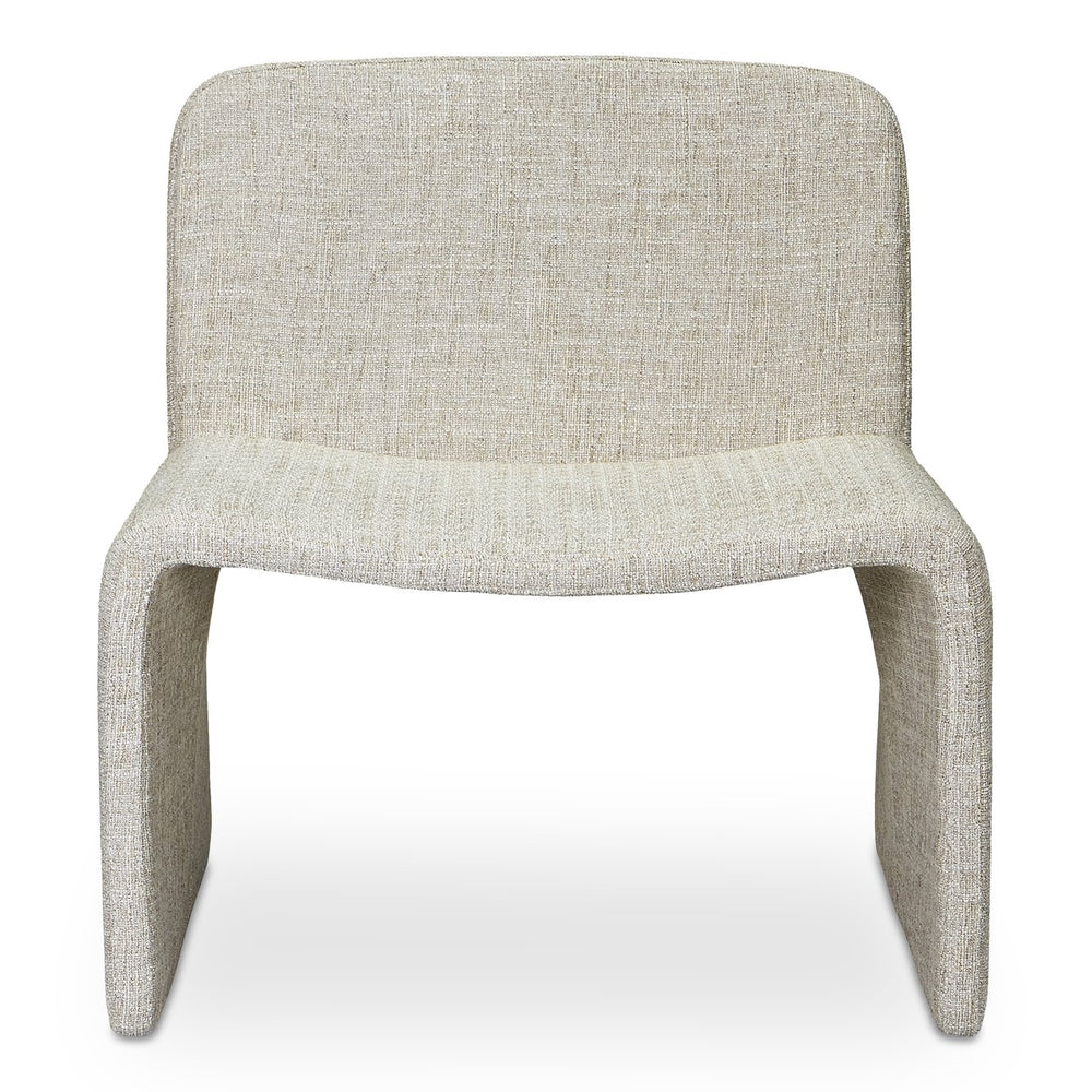 Moe's Home Ella Accent Chair: Elegant Oval Design With Ergonomic Comfort, Soft Cushions & No Assembly Needed Beige Upholstery, 100% Polyester,Iron Frame Eh-1115-34