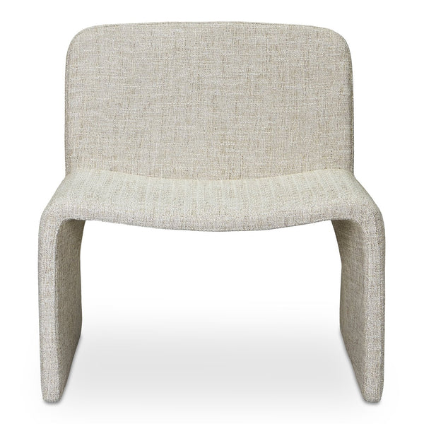 Moe's Home Ella Accent Chair: Elegant Oval Design With Ergonomic Comfort, Soft Cushions & No Assembly Needed Beige Upholstery, 100% Polyester,Iron Frame Eh-1115-34