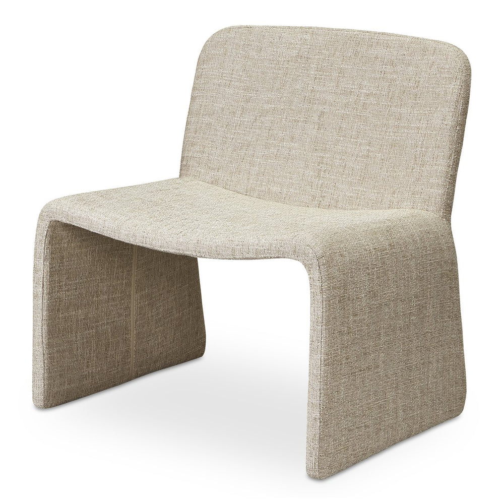 Moe's Home Ella Accent Chair: Elegant Oval Design With Ergonomic Comfort, Soft Cushions & No Assembly Needed Beige Upholstery, 100% Polyester,Iron Frame Eh-1115-34