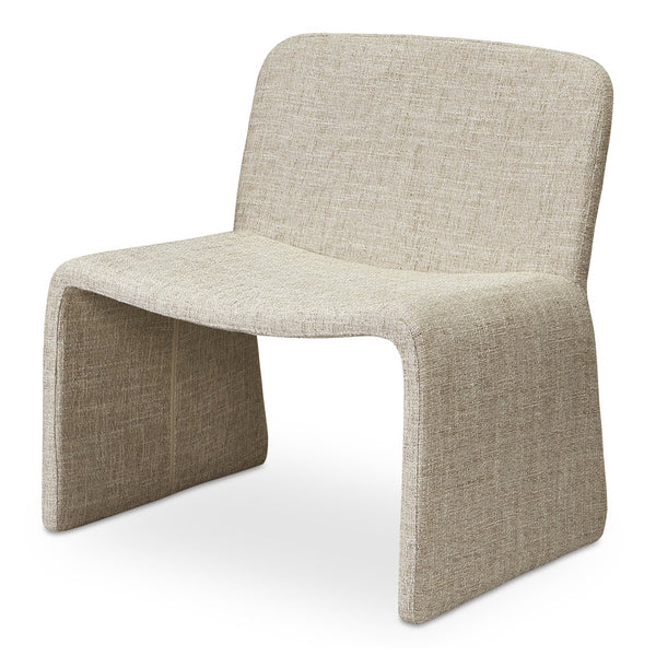 Moe's Home Ella Accent Chair: Elegant Oval Design With Ergonomic Comfort, Soft Cushions & No Assembly Needed Beige Upholstery, 100% Polyester,Iron Frame Eh-1115-34