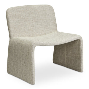 Moe's Home Ella Accent Chair: Elegant Oval Design With Ergonomic Comfort, Soft Cushions & No Assembly Needed Beige Upholstery, 100% Polyester,Iron Frame Eh-1115-34