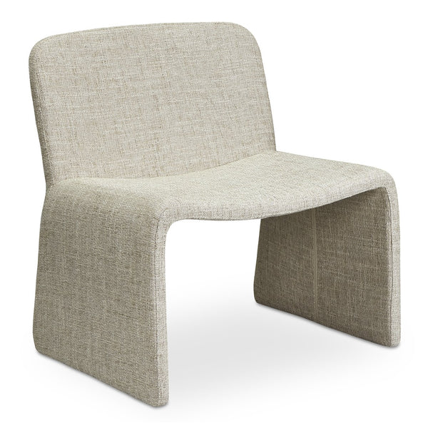 Moe's Home Ella Accent Chair: Elegant Oval Design With Ergonomic Comfort, Soft Cushions & No Assembly Needed Beige Upholstery, 100% Polyester,Iron Frame Eh-1115-34