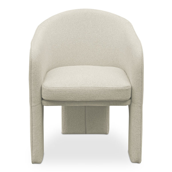 Moe's Home Clara Dining Chair - Elegantly Upholstered Comfort With Durable Materials For Stylish Dining Spaces Beige 100% Polystery,Iron Frame Eh-1116-34