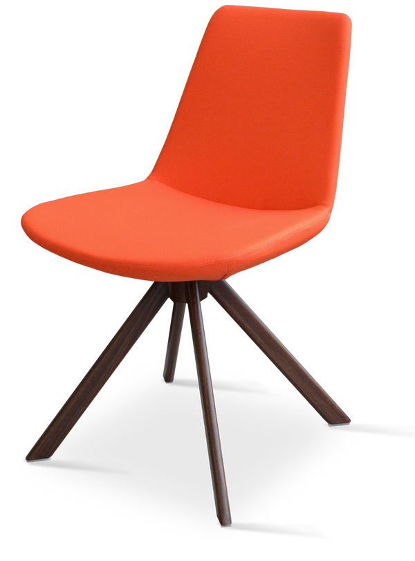 Soho Concept Eiffel Sword Swivel Dining Chair - Luxurious Upholstery & Stylish Metal Finishes, 10-year Guarantee Walnut,Orange  Soho-concept-dining-chair-03669