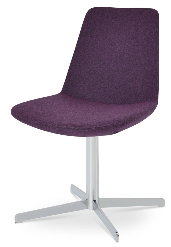 Soho Concept Eiffel 4 Star Swivel Armchair - Stylish Chrome Dining Chair In Camira Wool With 10-year Guarantee Chrome  Soho-concept-dining-chair-02664
