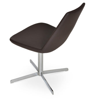 Soho Concept Eiffel 4 Star Swivel Chair - Stylish Dining Chair With Chrome Base, Leatherette, 2-year Guarantee Chrome,Brown  Soho-concept-dining-chair-02655