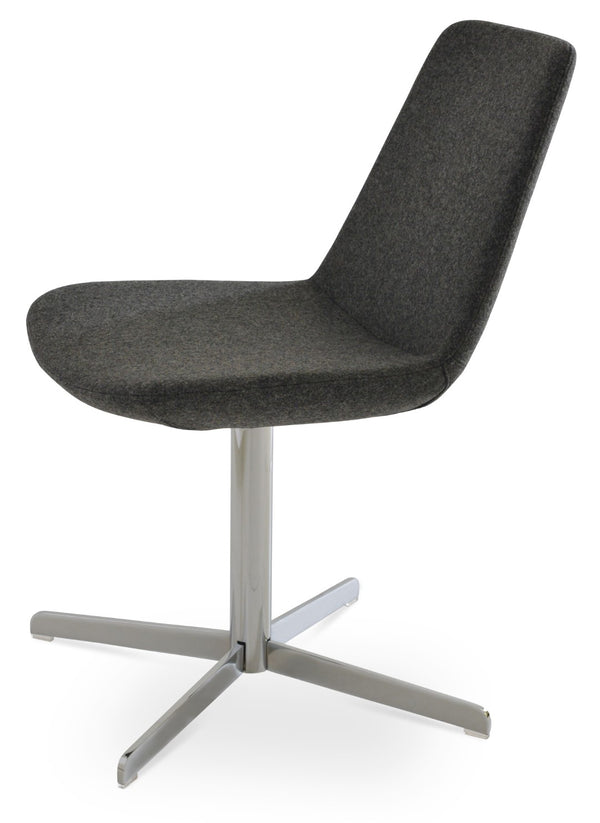 Soho Concept Eiffel 4 Star Swivel Armchair - Stylish Chrome Dining Chair In Camira Wool With 10-year Guarantee Chrome,Dark Grey  Soho-concept-dining-chair-02654