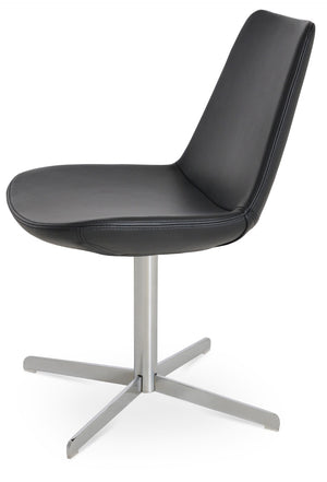 Soho Concept Eiffel 4 Star Swivel Armchair - Elegant Dining Chair In Camira Boucle Fabric & Genuine Leather Options Chrome,Black  Soho-concept-dining-chair-02649