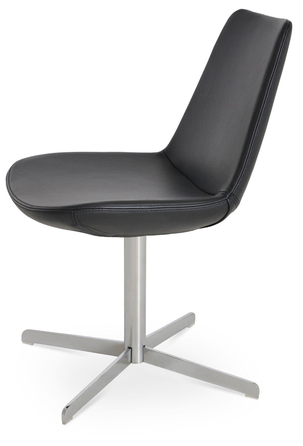 Soho Concept Eiffel 4 Star Swivel Armchair - Elegant Dining Chair In Camira Boucle Fabric & Genuine Leather Options Chrome,Black  Soho-concept-dining-chair-02649