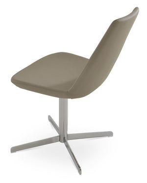 Soho Concept Eiffel 4 Star Swivel Chair - Stylish Dining Chair With Chrome Base, Leatherette, 2-year Guarantee Chrome  Soho-concept-dining-chair-02650