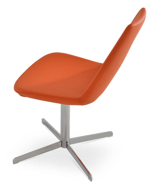 Soho Concept Eiffel 4 Star Swivel Chair - Stylish Dining Chair With Chrome Base, Leatherette, 2-year Guarantee Chrome,Orange  Soho-concept-dining-chair-02652
