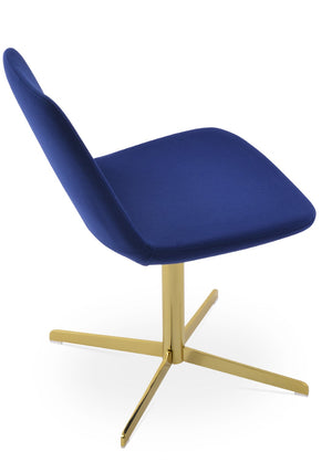 Soho Concept Eiffel 4 Star Swivel Chair In Camira Blazer Wool - Stylish Comfort With 10-year Guarantee, Gold Finish Gold,Blue  Soho-concept-dining-chair-02658