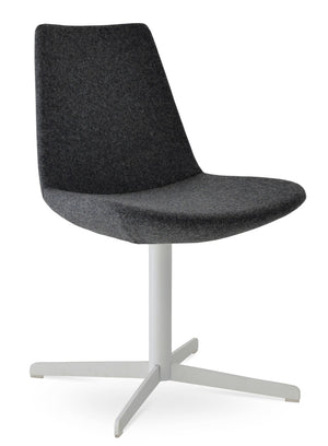 Soho Concept Eiffel 4 Star Swivel Chair In Camira Blazer Wool - Stylish Comfort With 10-year Guarantee, Gold Finish White,Dark Grey  Soho-concept-dining-chair-02660