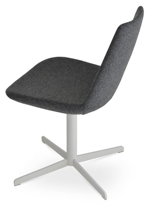 Soho Concept Eiffel 4 Star Swivel Chair In Camira Blazer Wool - Stylish Comfort With 10-year Guarantee, Gold Finish White,Dark Grey  Soho-concept-dining-chair-02660