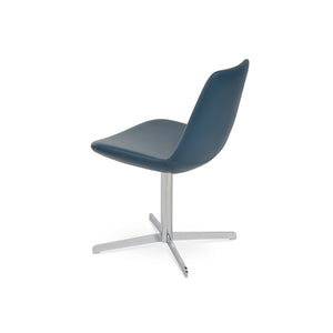 Soho Concept Eiffel 4 Star Swivel Chair - Stylish Dining Chair With Chrome Base, Leatherette, 2-year Guarantee Chrome,Blue  Soho-concept-dining-chair-02645