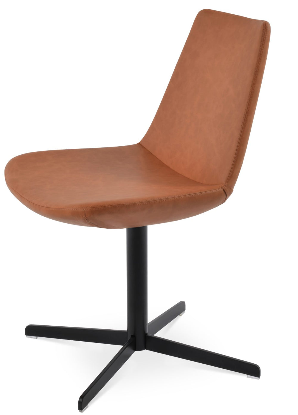 Soho Concept Eiffel 4 Star Swivel Chair - Stylish Dining Chair With Chrome Base, Leatherette, 2-year Guarantee Black  Soho-concept-dining-chair-02648