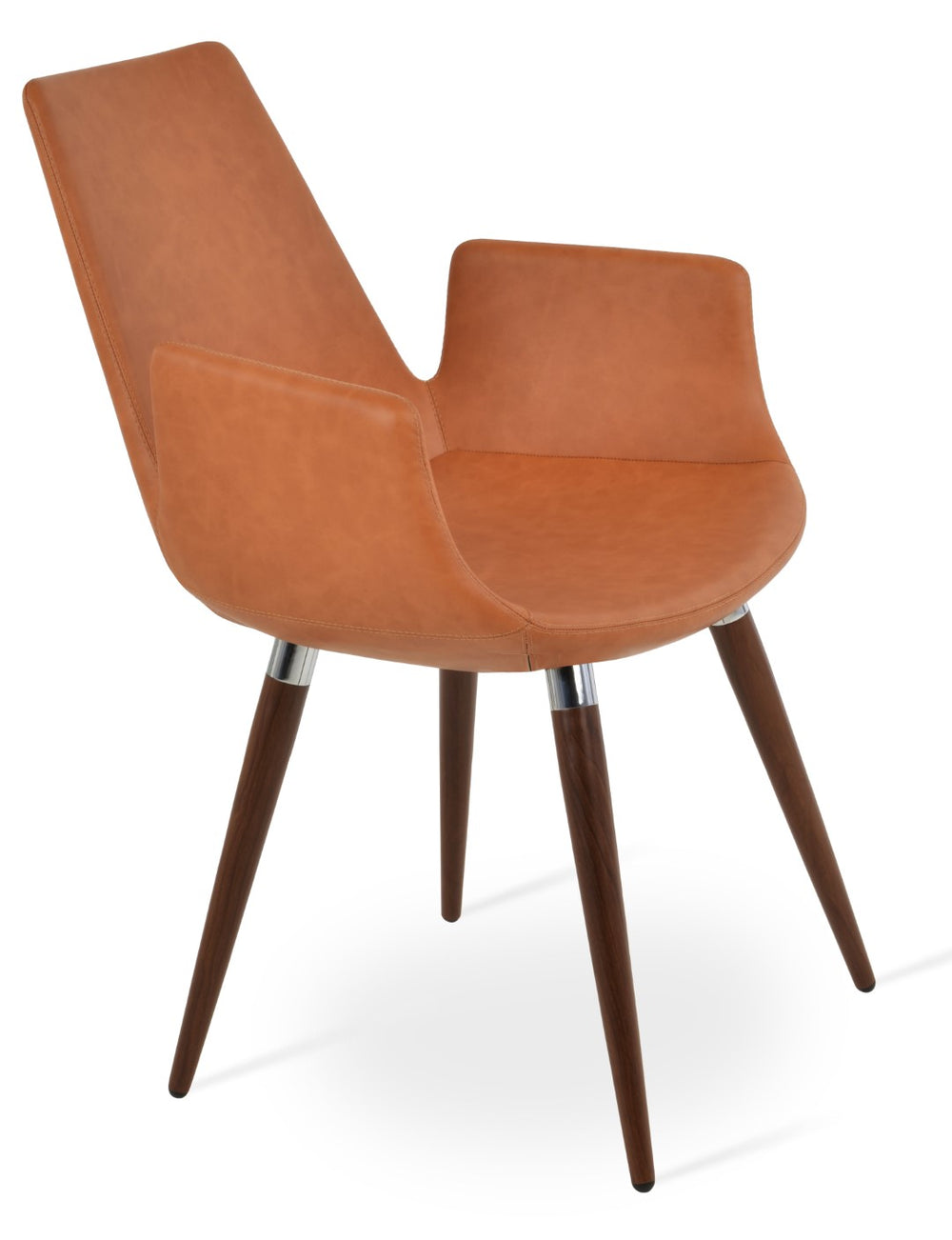 Soho Concept Eiffel Ana Armchair Dining Chair - Stylish Ppm-fr Upholstery, Gold Accents, 2-year Guarantee, Turkiye Made Walnut,Chrome,Grey  Soho-concept-dining-chair-02703