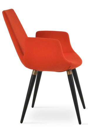 Soho Concept Eiffel Ana Armchair Dining Chair - Stylish Wool Upholstery, Durable Metal Base, 10-year Guarantee! Black,Gold,Orange  Soho-concept-dining-chair-02699