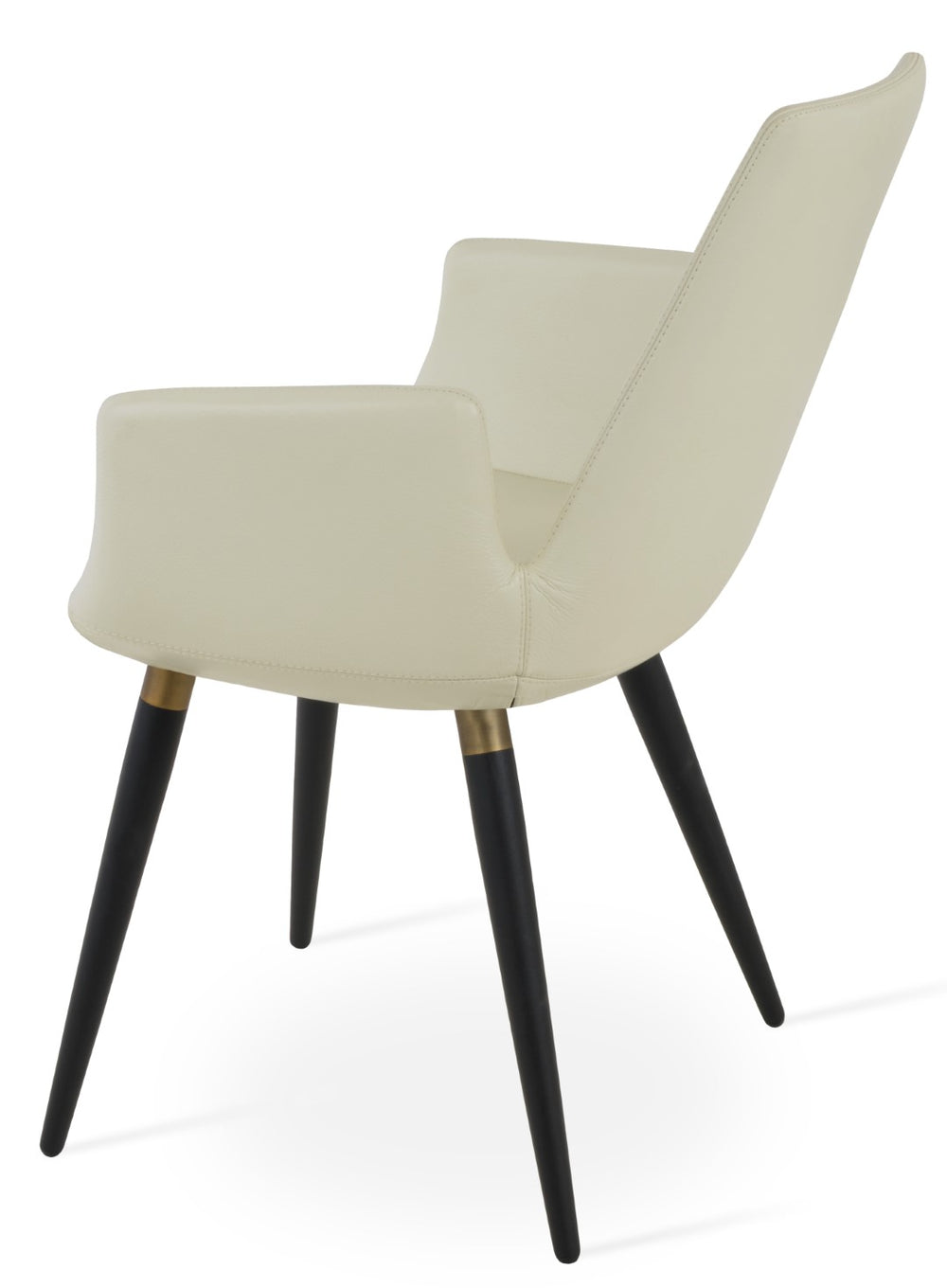 Soho Concept Eiffel Ana Armchair Dining Chair: Premium Camira Yoredale Fabric, 10-year Guarantee, Sleek Design Cream,Black,Gold  Soho-concept-dining-chair-02679