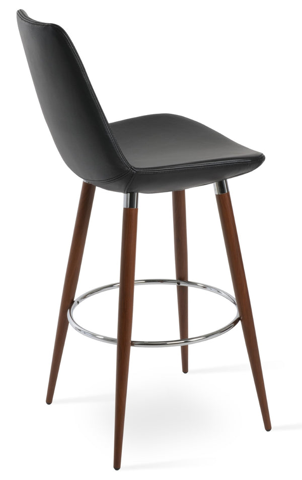 Soho Concept Eiffel Ana Barstools & Counterstools - Stylish Leatherette, Soft Walnut & Black Finish, 2-year Guarantee Walnut,Chrome,Black  Soho-concept-dining-chair-08130