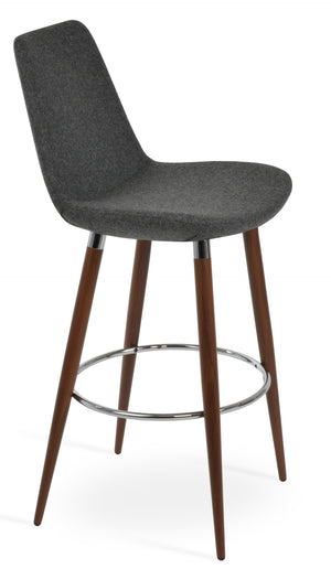 Soho Concept Eiffel Stylish Barstools & Counterstools In Camira Wool Fabric – Durable, Modern Design With 10-year Guarantee Walnut,Dark Grey  Soho-concept-dining-chair-08127
