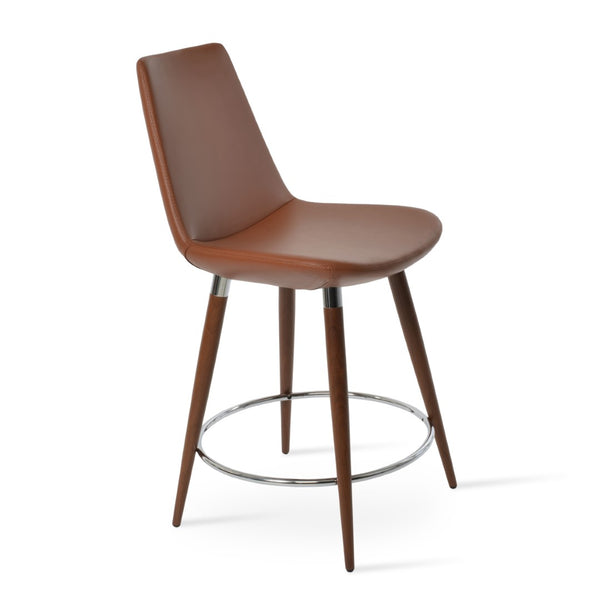 Soho Concept Eiffel Stylish Barstools & Counterstools - Durable Walnut & Black Metal, 5-year Guarantee, Elegant Design Walnut  Soho-concept-dining-chair-08135