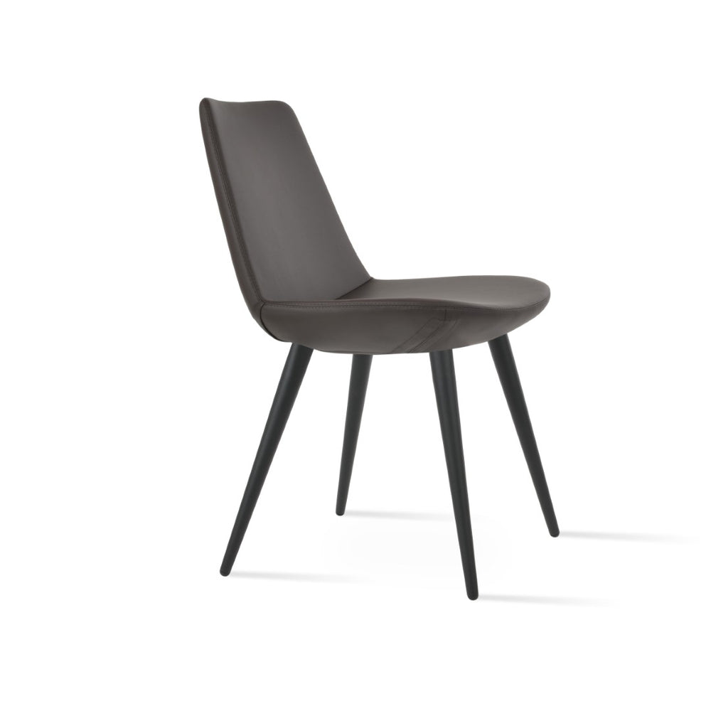 Soho Concept Eiffel Ana Chair Dining Chair - Stylish Leatherette, Durable Metal Base, 2-year Guarantee, Soft Black Gold Brown,Black  Soho-concept-dining-chair-02696