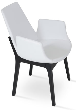 Soho Concept Eiffel Arm Wood Counter & Bar Chair - Stylish Solid Wood With Elegant Fabrics & 10-year Warranty White  Soho-concept-dining-chair-03005