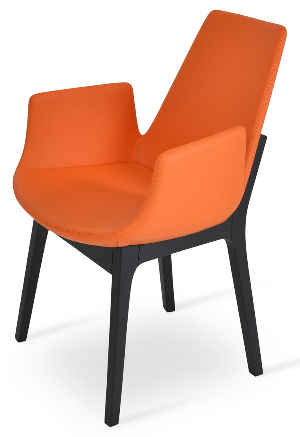 Soho Concept Eiffel Arm Wood Counter & Bar Chair - Stylish Solid Wood With Elegant Fabrics & 10-year Warranty Orange  Soho-concept-dining-chair-03004