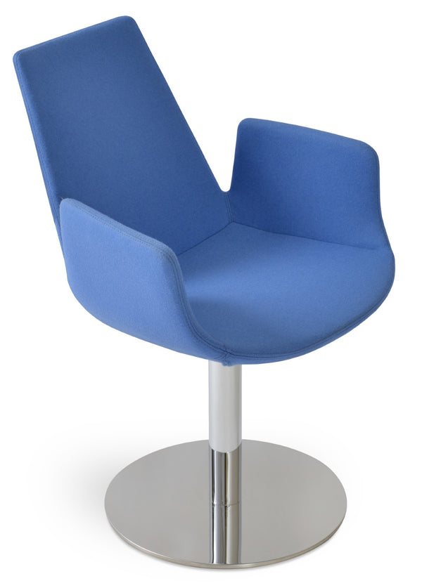 Soho Concept Eiffel Arm Galata Dining Chair - Premium Boucle, Velvet & Nubuck Fabrics, 10-year Guarantee, Stylish Finish Chrome Steel Tubular Legs Soho-concept-dining-chair-03006