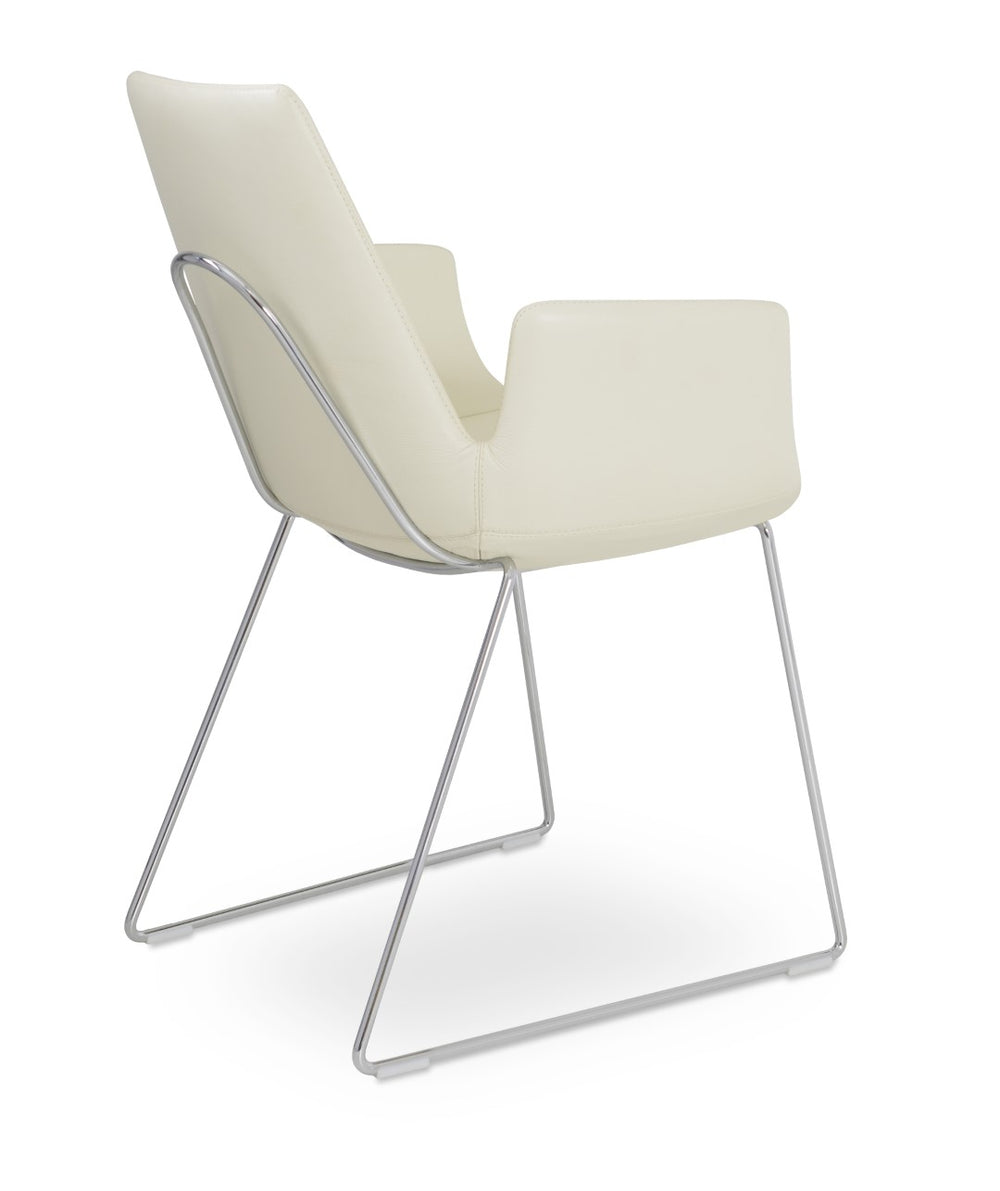 Soho Concept Eiffel Arm Wire Bar & Counter Chair - Elegant Camira Yoredale Boucle Fabric, 10-year Warranty, Gold Chrome,Cream  Soho-concept-dining-chair-03011