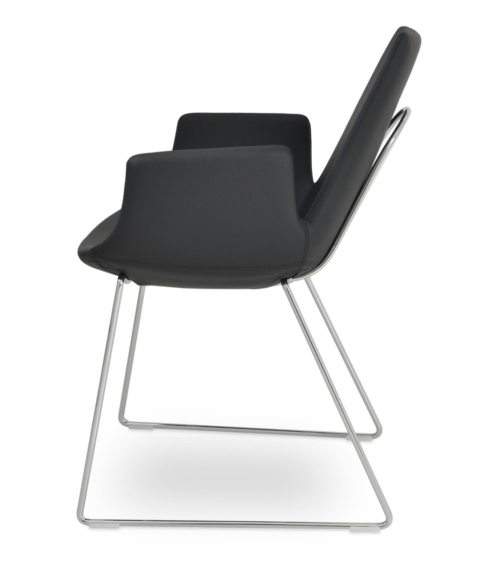 Soho Concept Eiffel Arm Wire Counter & Bar Chair - Stylish Wool Fabric, 10-year Guarantee, Modern Design, Dark Grey Silver  Soho-concept-dining-chair-03017