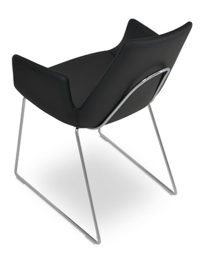 Soho Concept Eiffel Arm Wire Bar & Counter Chair Collection - Stylish Leatherette Upholstery, 2-year Guarantee! Chrome,Black  Soho-concept-dining-chair-03009
