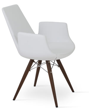 Soho Concept Eiffel Arm Pyramid-mw Dining Chair: Premium Upholstered Comfort With 10-year Guarantee & Stylish Design Walnut,White  Soho-concept-dining-chair-03018
