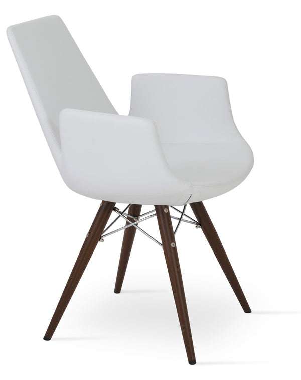 Soho Concept Eiffel Arm Pyramid-mw Dining Chair: Premium Upholstered Comfort With 10-year Guarantee & Stylish Design Walnut,White  Soho-concept-dining-chair-03018