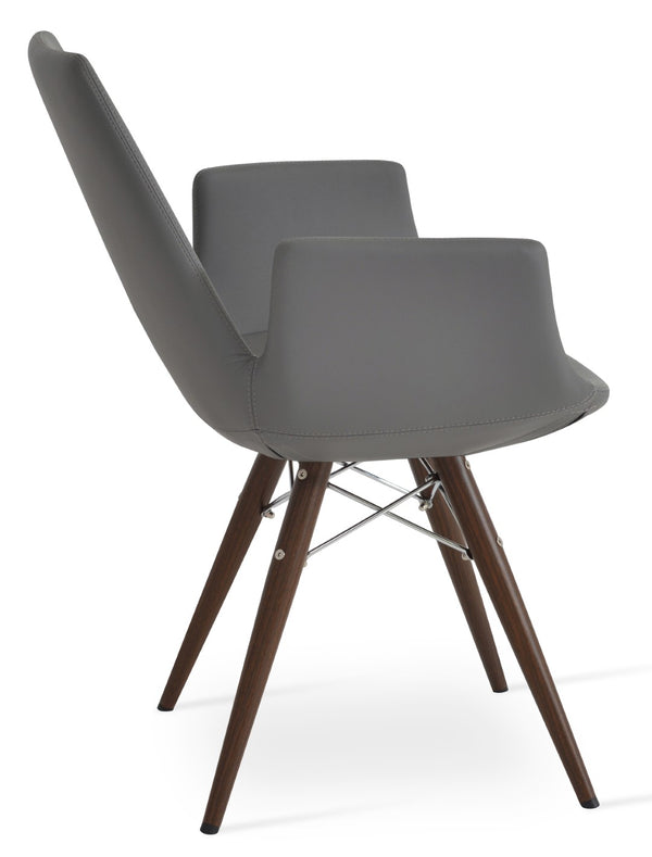 Soho Concept Eiffel Arm Pyramid-mw Dining Chair: Premium Upholstered Comfort With 10-year Guarantee & Stylish Design Walnut,Grey  Soho-concept-dining-chair-03016