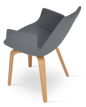 Soho Concept Eiffel Arm Wood Counter & Bar Chair - Stylish Solid Wood With Elegant Fabrics & 10-year Warranty Natural,Grey  Soho-concept-dining-chair-03023