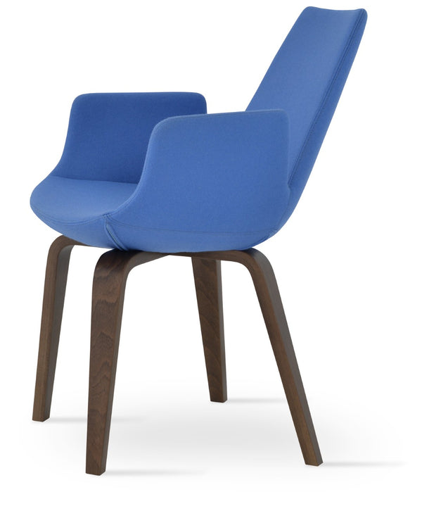 Soho Concept Eiffel Arm Wood Counter & Bar Chair - Stylish Solid Wood With Elegant Fabrics & 10-year Warranty Walnut  Soho-concept-dining-chair-03020