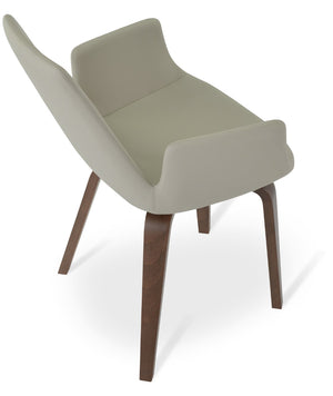 Soho Concept Eiffel Arm Wood Counter & Bar Chair - Stylish Solid Wood With Elegant Fabrics & 10-year Warranty Walnut  Soho-concept-dining-chair-03021
