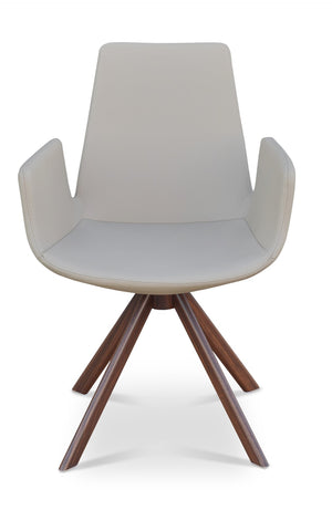 Soho Concept Eiffel Arm Pr-wood Dining Chair - Stylish Upholstered Seating In Premium Fabrics With 10-year Warranty Walnut  Soho-concept-dining-chair-03025
