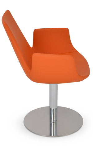 Soho Concept Eiffel Arm Piston Stool With Full Footrest – Adjustable, Stylish Upholstery & 10-year Guarantee! Orange  Soho-concept-dining-chair-03026