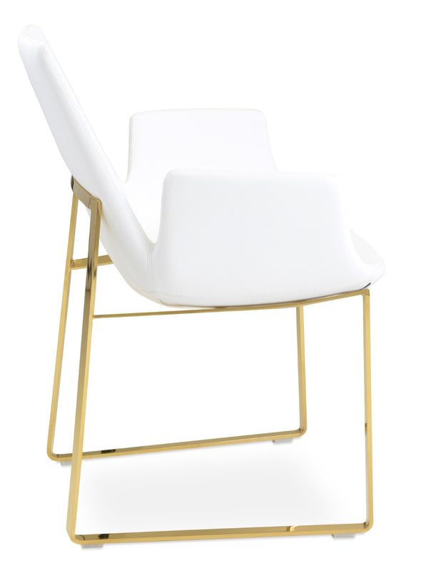 Soho Concept Eiffel Arm Wire Counter & Bar Dining Chair - Chic Boucle, Velvet, Nubuck Fabrics, 10-year Guarantee! Gold,Brass,White  Soho-concept-dining-chair-03030