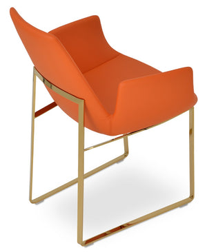 Soho Concept Eiffel Arm Wire Counter & Bar Dining Chair - Chic Boucle, Velvet, Nubuck Fabrics, 10-year Guarantee! Gold,Orange  Soho-concept-dining-chair-03033