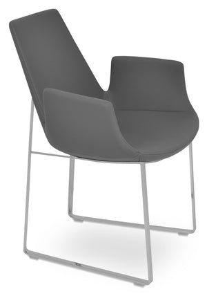 Soho Concept Eiffel Arm Piston Stool With Full Footrest – Adjustable, Stylish Upholstery & 10-year Guarantee! Grey  Soho-concept-dining-chair-03032