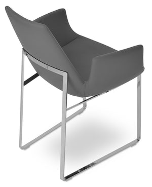 Soho Concept Eiffel Arm Piston Stool With Full Footrest – Adjustable, Stylish Upholstery & 10-year Guarantee! Grey  Soho-concept-dining-chair-03032