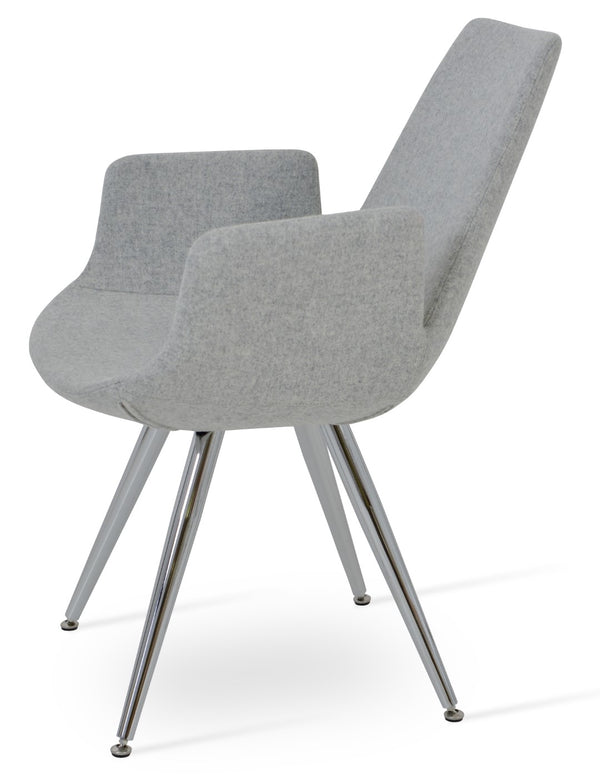Soho Concept Eiffel Arm Wire Counter & Bar Dining Chair - Chic Boucle, Velvet, Nubuck Fabrics, 10-year Guarantee! Chrome,Silver  Soho-concept-dining-chair-03039
