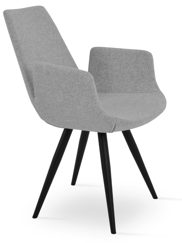 Soho Concept Eiffel Arm Wire Counter & Bar Dining Chair In Camira Era Fabric - 10-year Guarantee, Modern Design Black,Silver  Soho-concept-dining-chair-03041