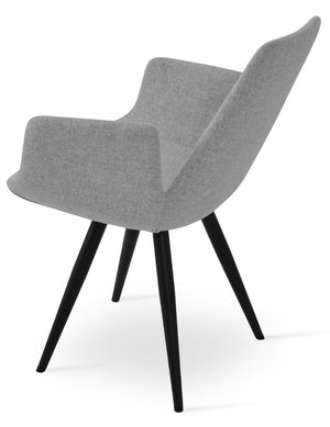 Soho Concept Eiffel Arm Wire Counter & Bar Dining Chair In Camira Era Fabric - 10-year Guarantee, Modern Design Black,Silver  Soho-concept-dining-chair-03041
